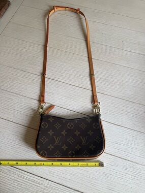 Monogram Canvas Crossbody Pouch in Brown